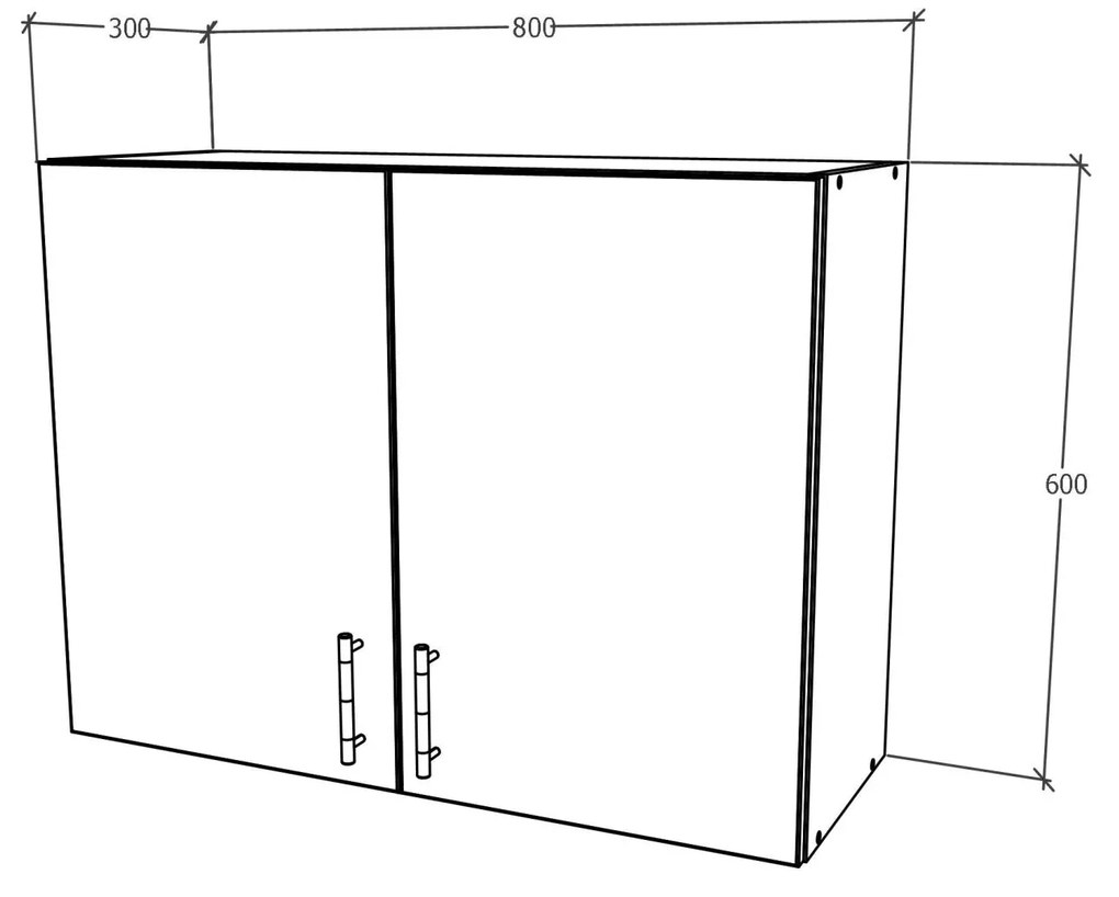 Corp haaus Karo, 2 Usi, Lemn Natural/Alb, 80 x 30 x 60 cm