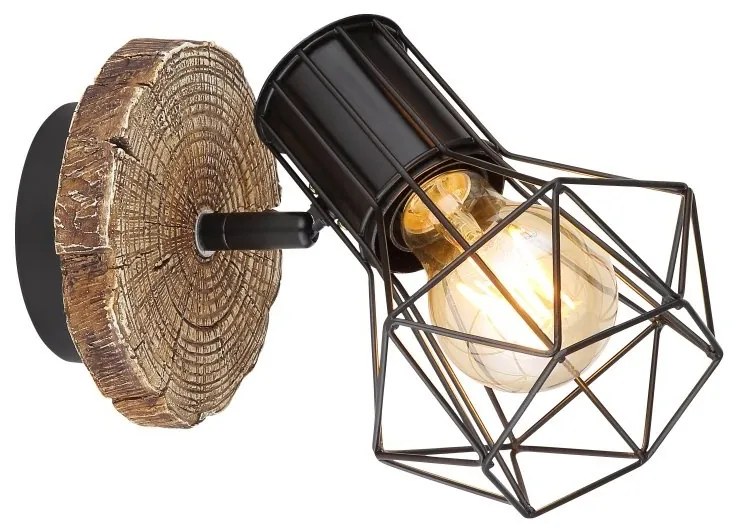 Aplica de perete design industrial PRISKA negru
