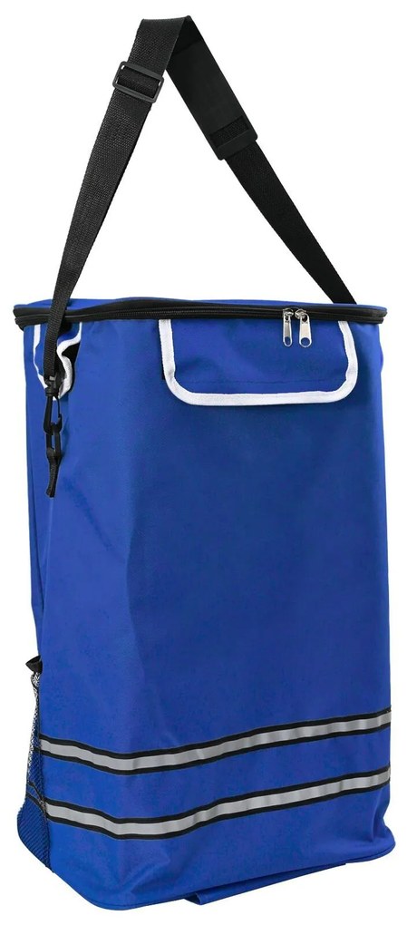 vidaXL Cărucior de cumpărături cu roți și mâner reglabil, albastru, 40 L