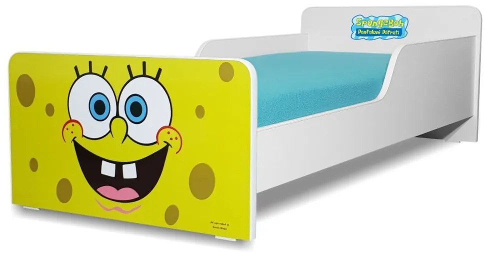 Pat copii Start Sponge Bob 2-12 ani cu saltea inclusa