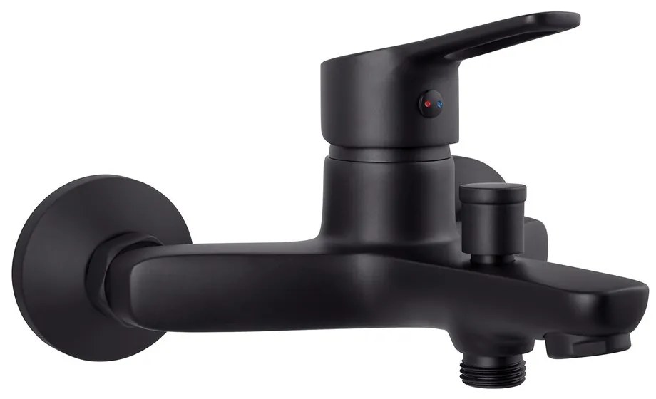 Baterie cada-dus Rubineta Uno monocomanda finisaj negru mat