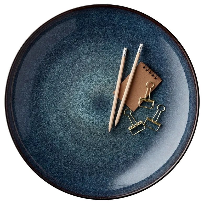 Bol negru/albastru din gresie ø 40 cm Gastro Dark Blue/Black – Bitz