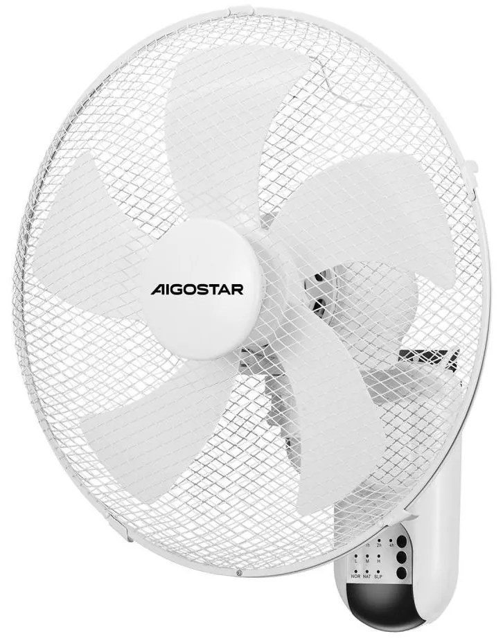 Ventilator de perete Aigostar 45W/230V alb + telecomandă