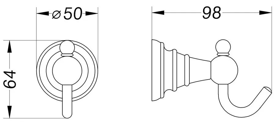 Cârlig din alamă Sapho Diamond