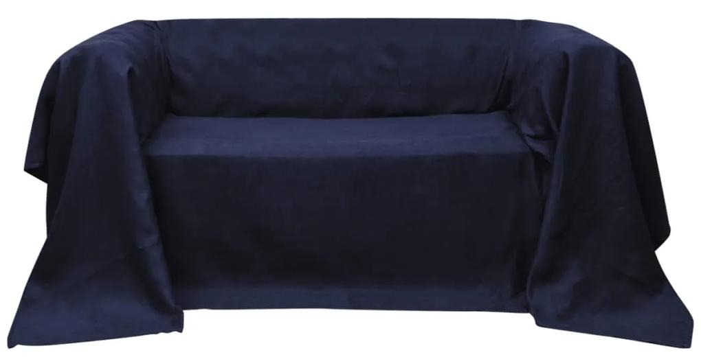 Husa din velur micro-fibra pentru canapea, 210 x 280 cm, bleumarin 1, Bleumarin, 210 x 280 cm