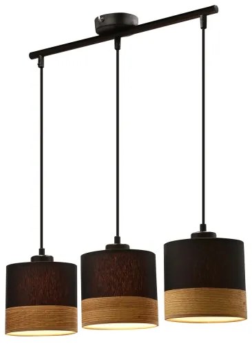 Lustră pe cablu PORTO 3xE27/60W/230V negru/maro