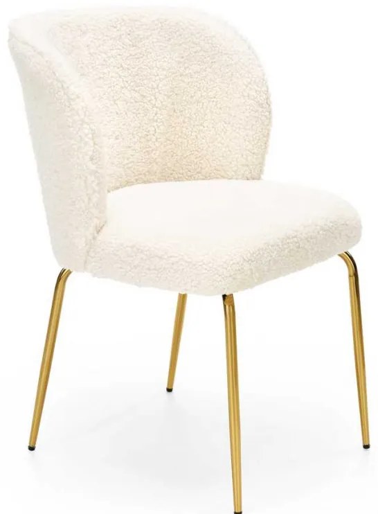 Set masa rotunda Casemiro + 3 scaune K474 crem/auriu
