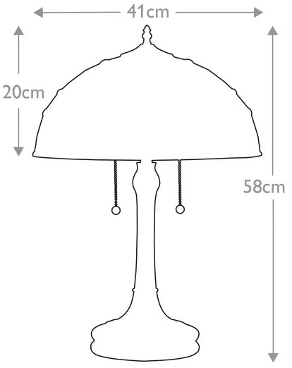 Quoizel QZ-KAMI-TL - Lampă de masă Tiffany KAMI, 2xE27/60W/230V