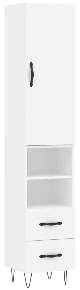 3198945 vidaXL Dulap înalt, alb, 34,5x34x180 cm, lemn prelucrat