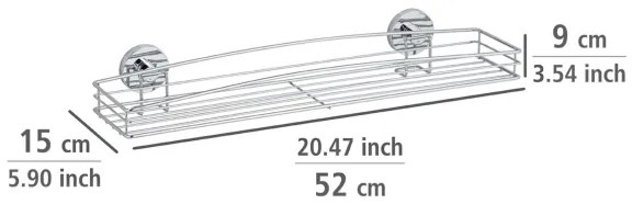 WENKO 20884100 - Poliță MILAZZO VACUUM-LOC, 51 x 15,2 cm, crom lucios