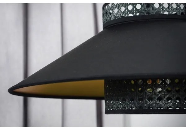 Lustră pe cablu RIO Duolla RATTAN 1xE27/15W/230V d. 45 cm negru/auriu