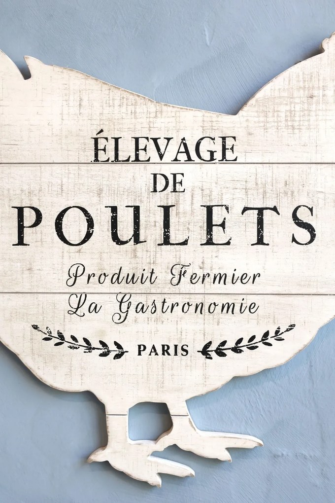 Decoratiune de perete, din lemn de pin, Poulets