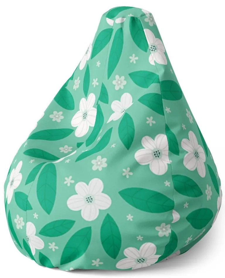 Sac de șezut Pear flori albe cu frunze, verde
