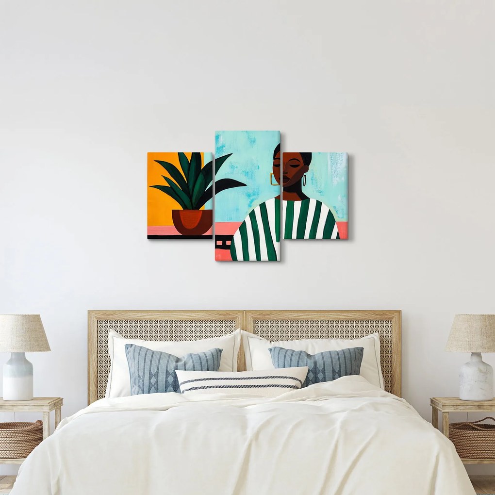 Tablou - Femeie cu floare (90x60 cm)