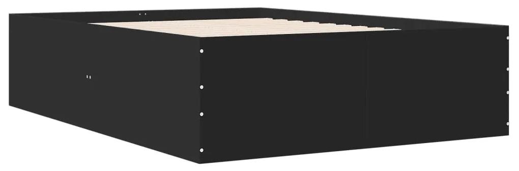 3280952 vidaXL Cadru de pat, negru, 120x190 cm, lemn prelucrat