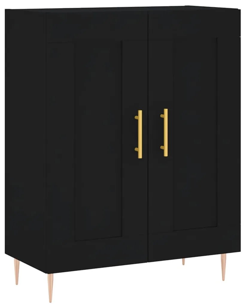 830181 vidaXL Servantă, negru, 69,5x34x90 cm, lemn compozit