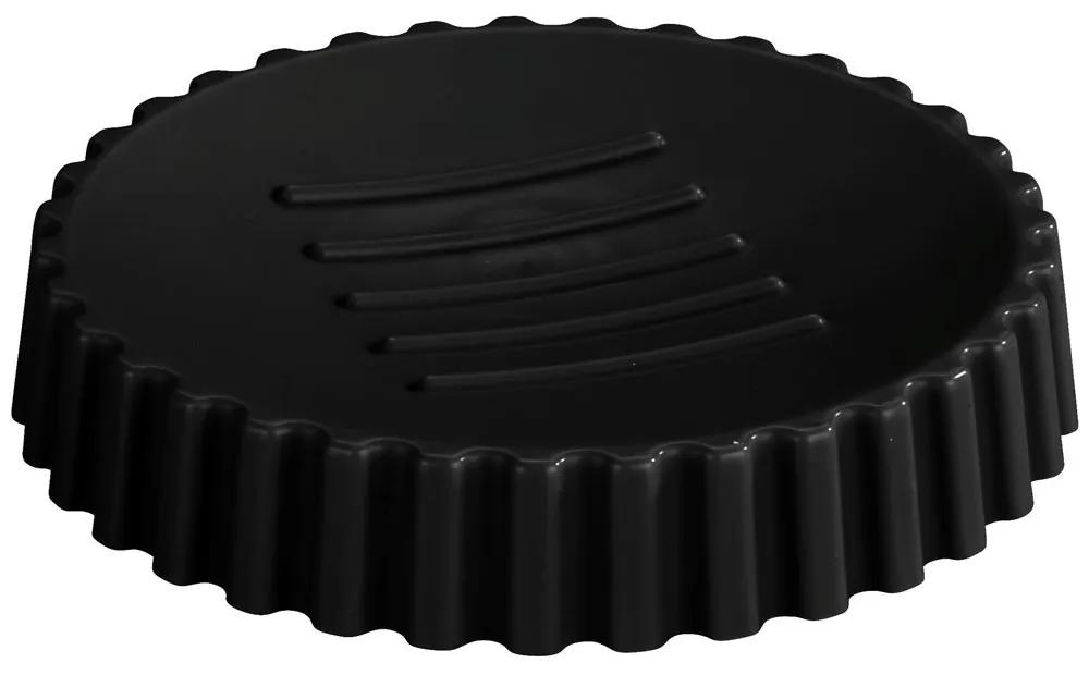 Săvoniera rotunda Minas, plastic, neagră, Ø 11 cm