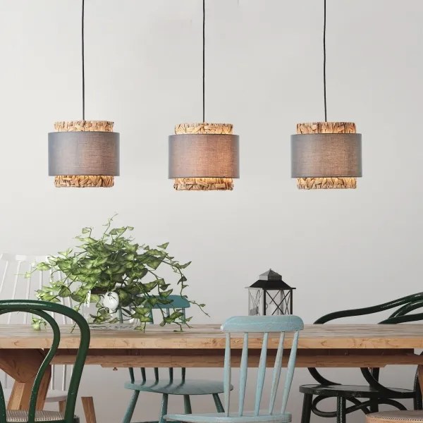 Lustră pe cablu Brilliant WATERLILLY 3xE27/60W/230V gri