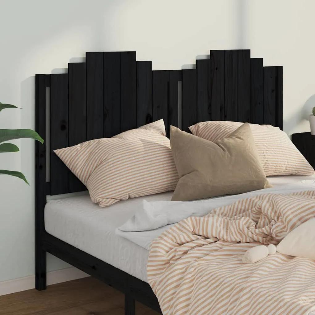 Tablie de pat, negru, 166x4x110 cm, lemn masiv de pin 1, Negru, 166 x 4 x 110 cm