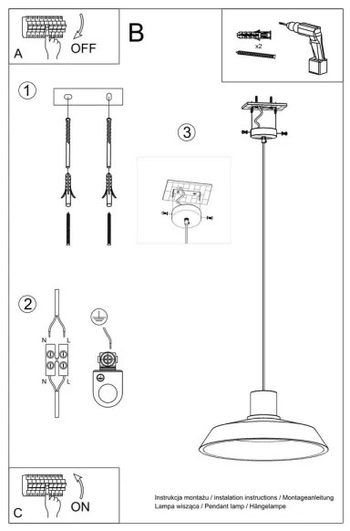 Lustră pe cablu AFRA 1xE27/60W/230V gri/natural lemn Sollux SL.0282