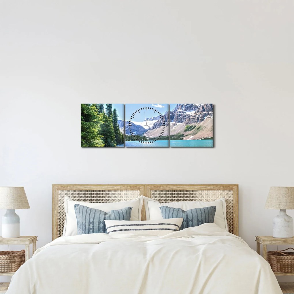 Tablou - Lac Alpin (cu ceas) (90x30 cm)
