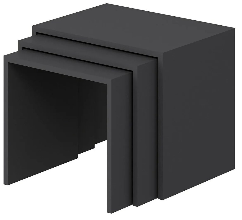Masuta de cafea set (3 bucăți) Alya - Anthracite
