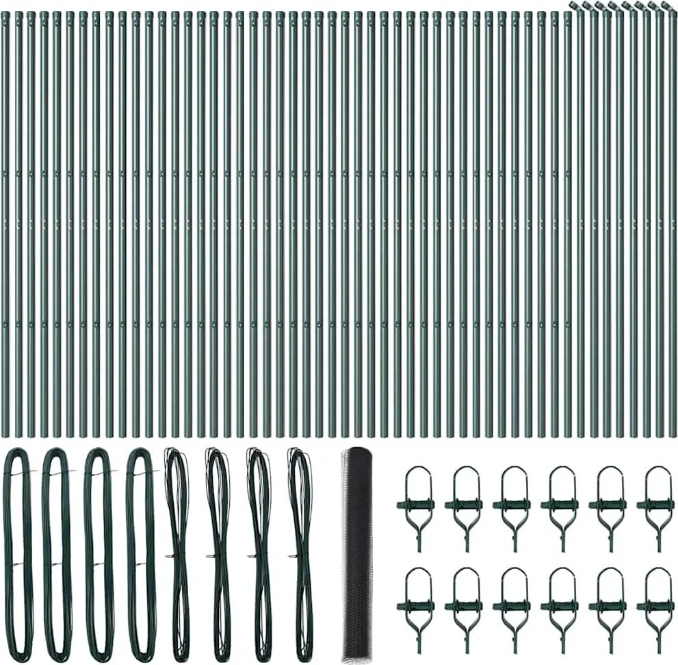 vidaXL Stâlp de gard. Gri 100 x 1,4 m (plasă de 50 mm) Oțel și PVC