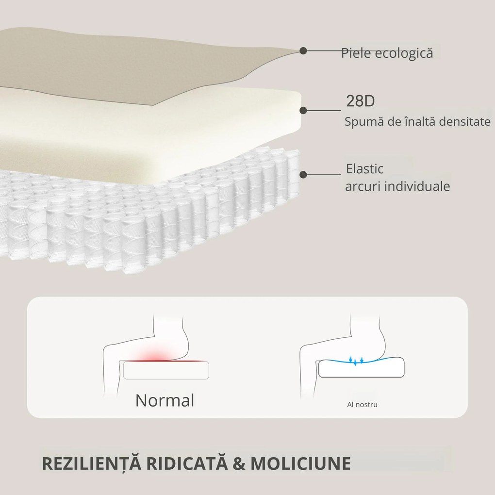 HOMCOM Scaun Reclinabil Manual Relaxant cu Suport pentru Picioare și Bază Pivotantă Fără Brațe, Crem | Aosom Romania