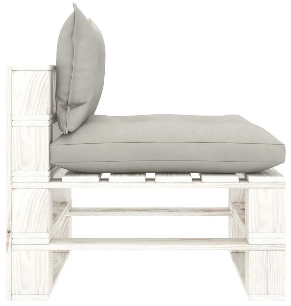 Set mobilier gradina din paleti, 7 piese, perne gri taupe, lemn taupe and white, 1