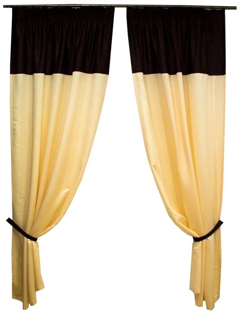 Set draperii Velaria unt cu wenge, 2x130x250 cm