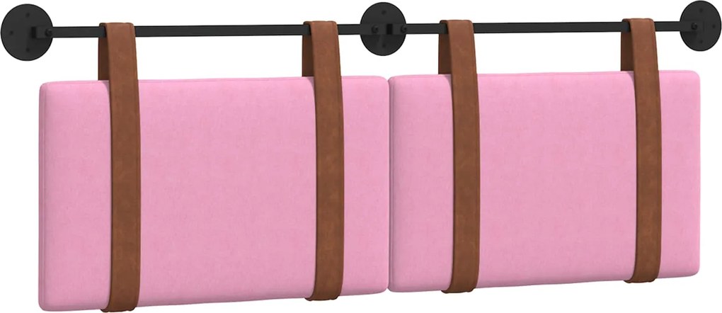vidaXL Cap de pat suspendat Pe perete Roz 150 x 55 x 5 cm PU antic