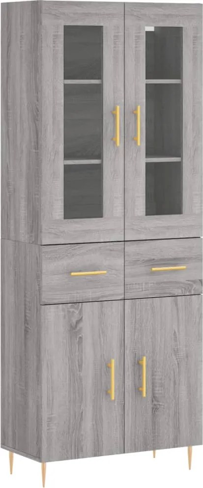 vidaXL Dulap înalt, gri sonoma, 69,5x34x180 cm, lemn compozit
