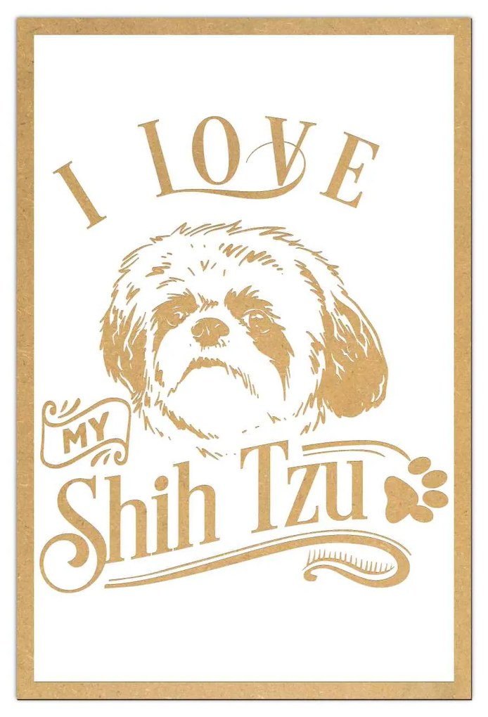 Tablouri I Love My Dog Gravate Laser cu Rasa Preferata