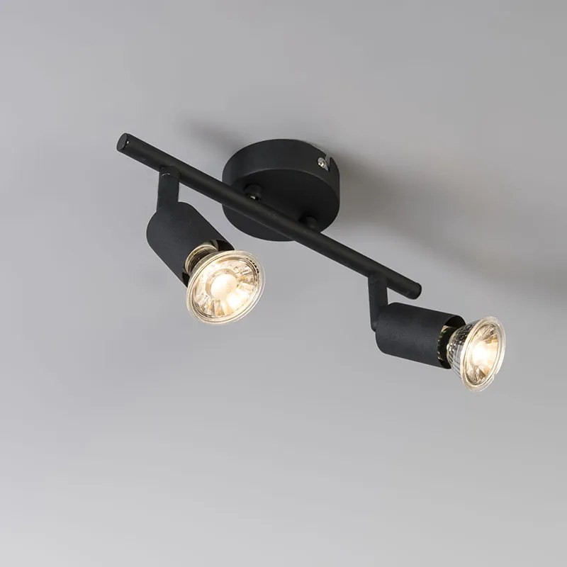 Spotlight industrial negru inclinabil cu 2 lumini - Jeany