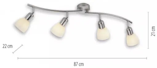 JUST LIGHT. 11954-55 - Plafonieră spot KARO 4xE14/40W/230V crom mat