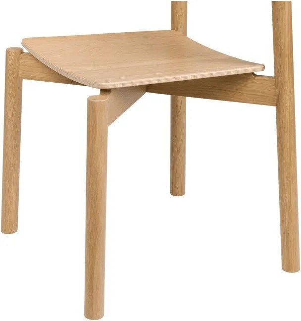 Scaun de dining în culoare naturală stivuibil cu aspect de lemn de stejar Wem – noo.ma