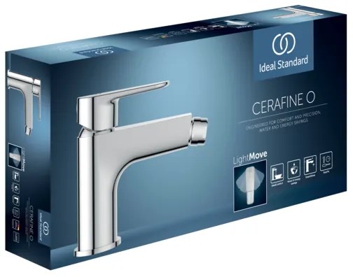 Baterie bideu Ideal Standard Cerafine O argintiu mat cu ventil click-clack inclus BD716SI Argintiu mat