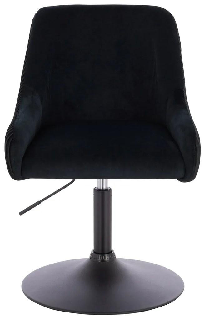 HR920N Scaun Neagră din Catifea cu Bază Neagră