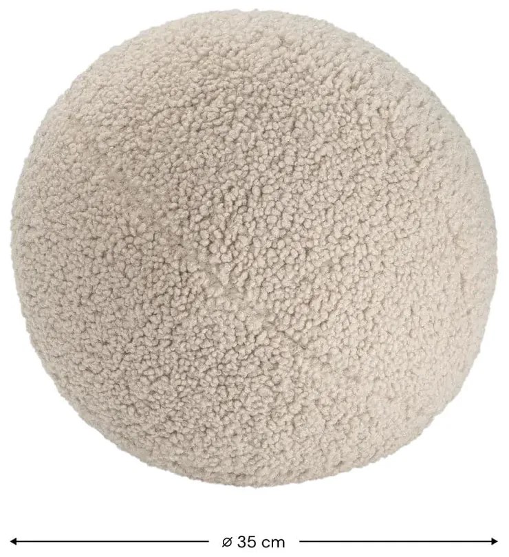 Pernă decorativă pentru copii maro deschis cu tapițerie din țesătură bouclé Ball – Wigiwama