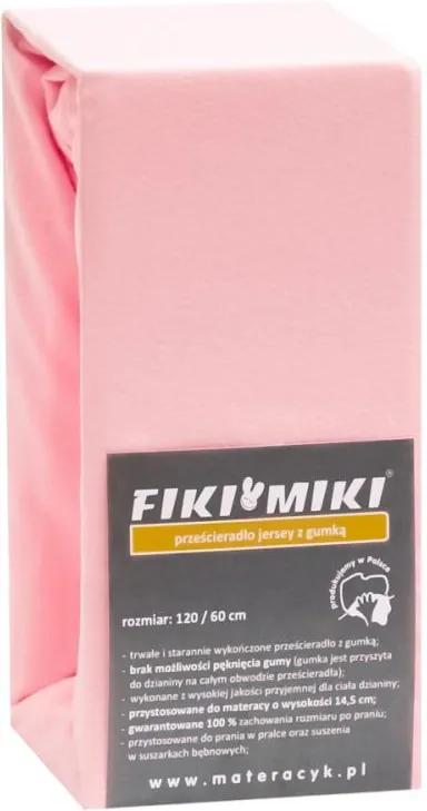 Cearsaf cu elastic jerse din bumbac roz 120x60 cm