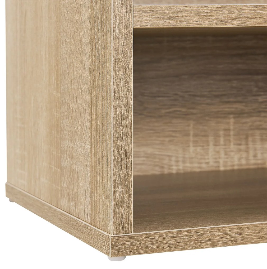 Suport pantofi cu capac rabatabil si scaun tapitat 60 x 30 x 44 cm aspect lemn