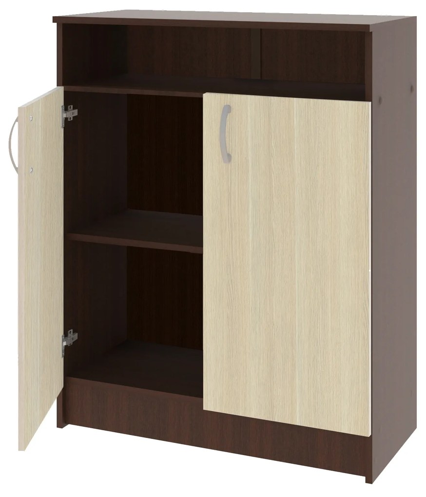 Comoda haaus Atena, 2 Usi, Wenge/Stejar Ferrara, 80 x 35 x 100 cm