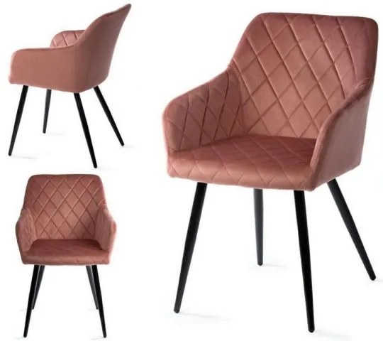 SET 2 scaune de dining RICO, roz, design modern