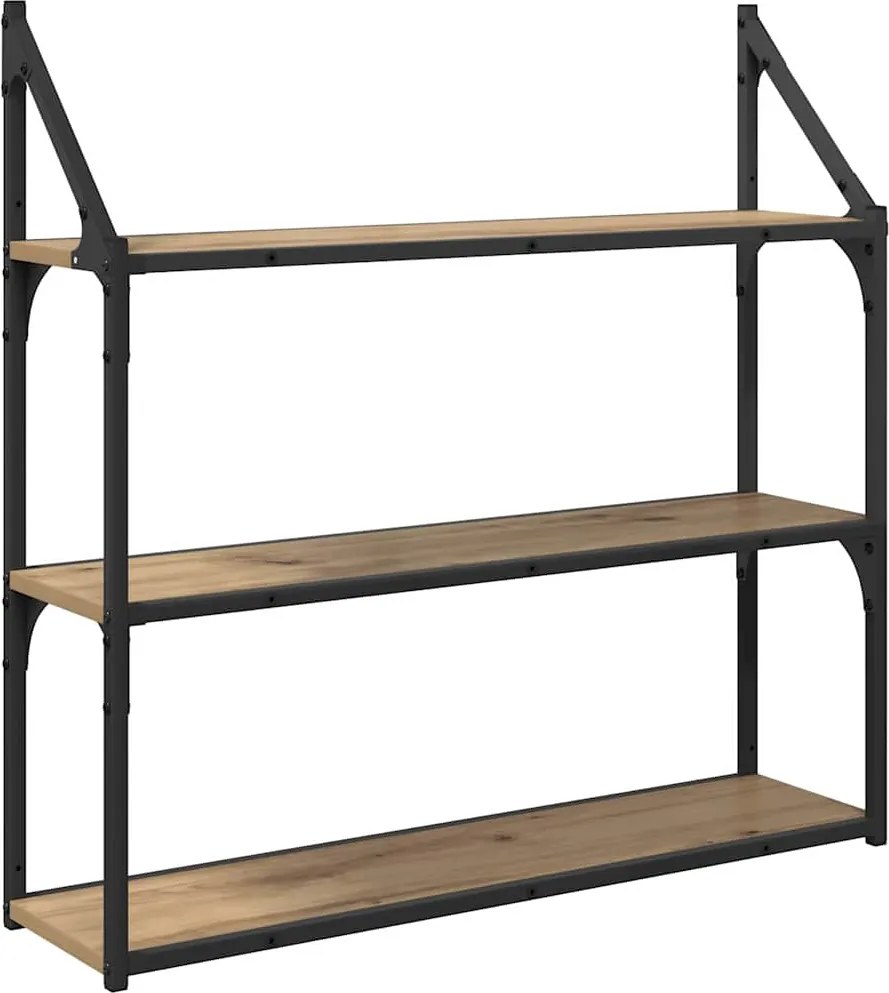 vidaXL Raft de perete Stejar Artizanal 80 x 21 x 78,5 cm Lemn compozit