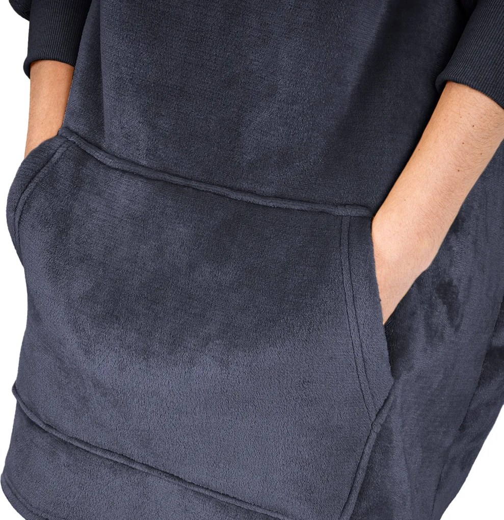 Hanorac din micropluș și imitație de blăniță 4Home Antracit, uni M – pentru femei