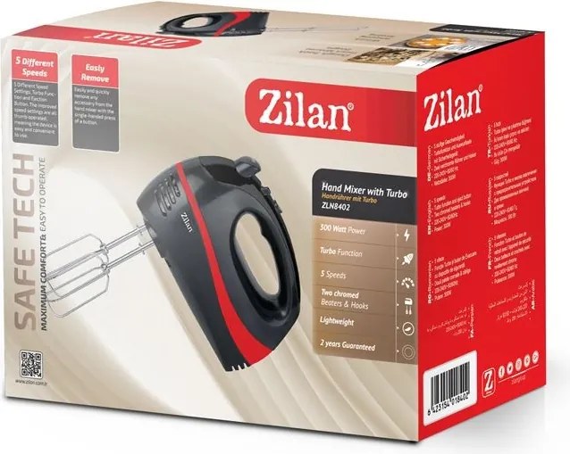 Mixer electric ZILAN ZLN8401, 300W, 5 viteze, Rosu