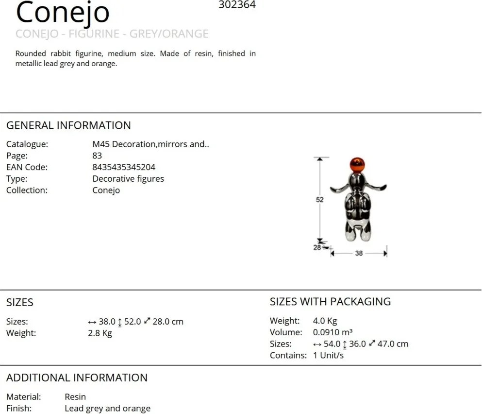 Figurina decorativa Conejo M