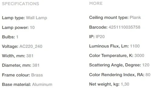 Aplica de perete cu lumina ambientala LED Jupiter, diametru 38,1cm