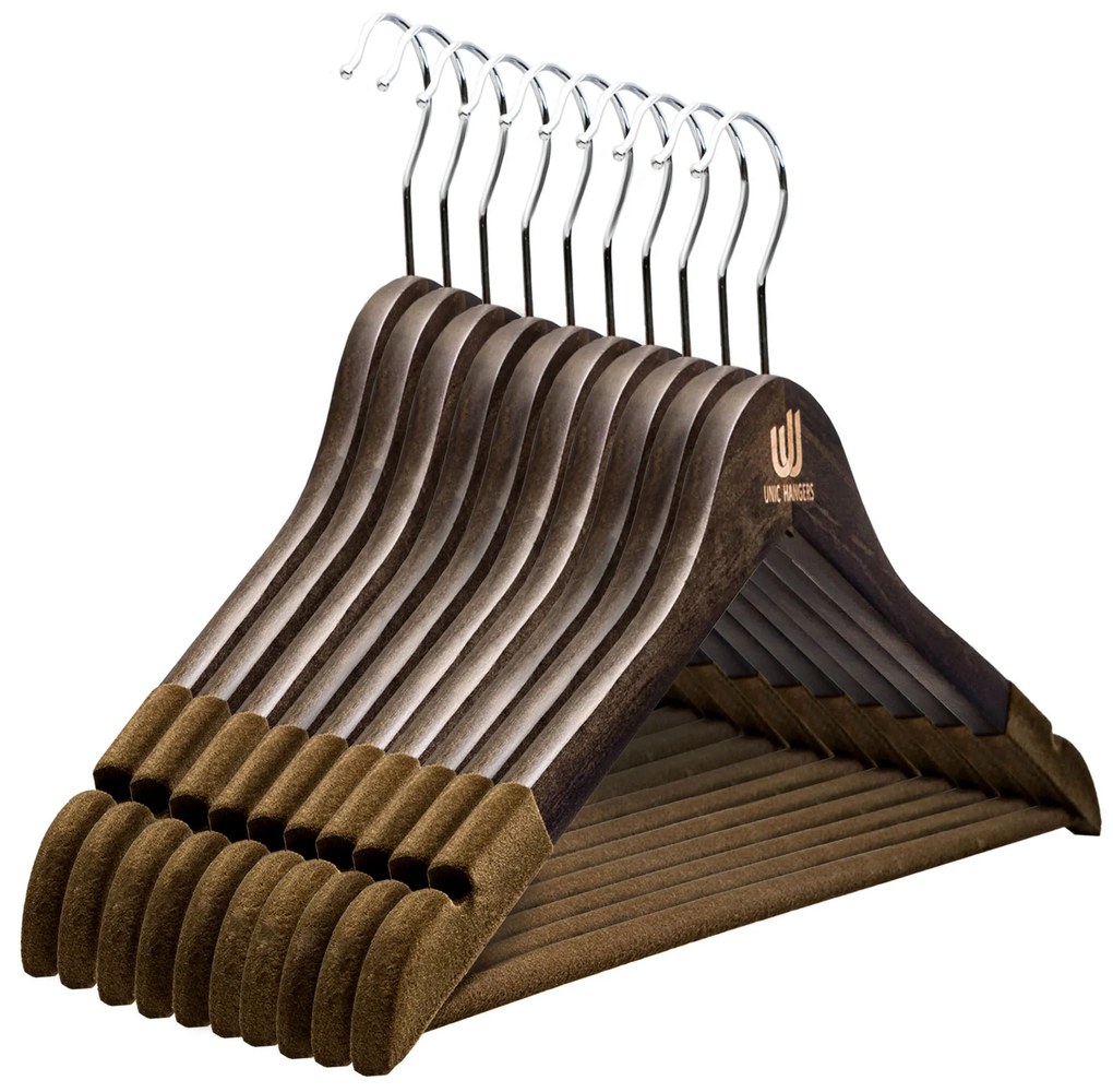 Set Umerase Tricouri din Lemn cu Margini de Catifea și Design Clasic