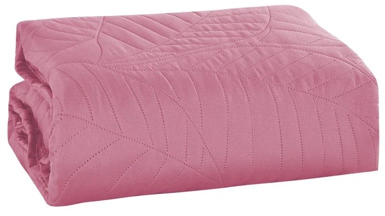 Cuvertura roz pentru pat cu model LEAVES Dimensiune: 200 x 220 cm